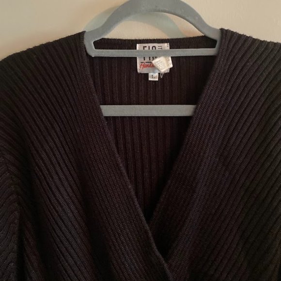 Vintage Fia Italia Handloomed Black Wrap Sweater - Picture 3 of 6